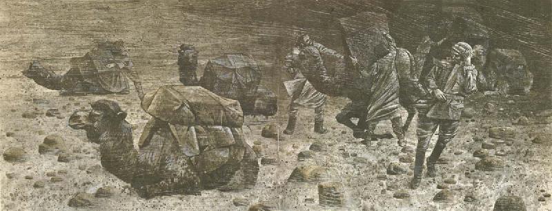 unknow artist Hedins expedition wonder a beach langt in in Takla Makanoknen in April 1894 Spain oil painting art